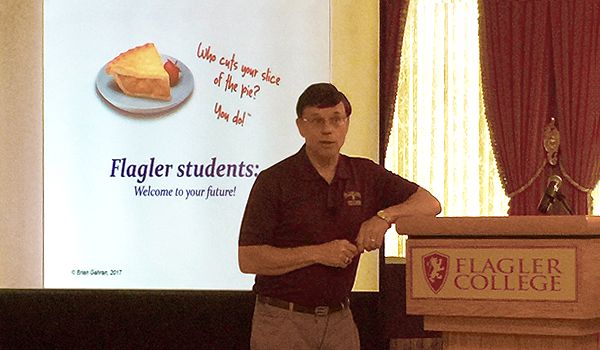 Brian Gahran presents at Flagler College in St. Augustine, Florida (2017)